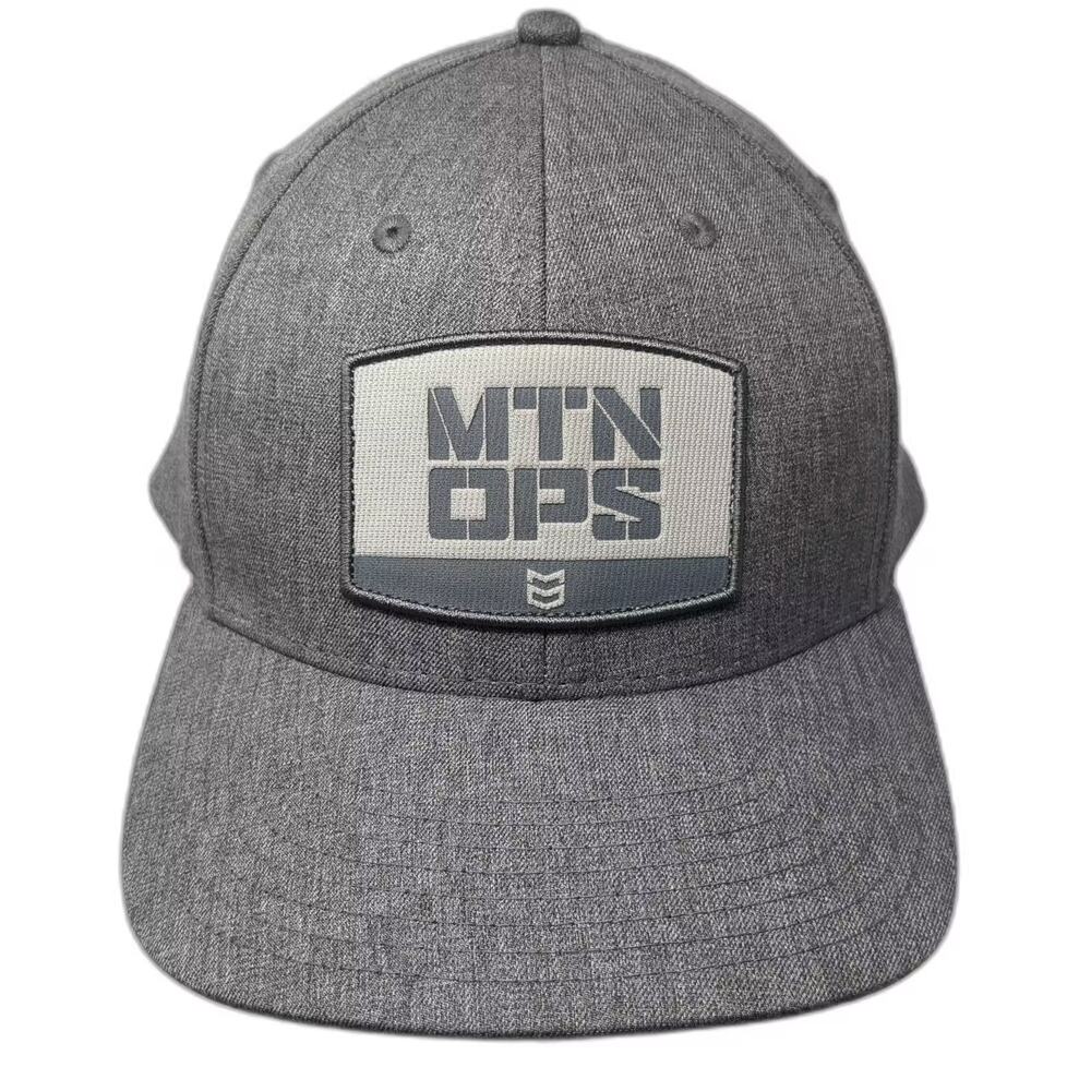 MTN OPS Snapback Hat Gray White OS Adjustable Embroidered Patch Structured Cap